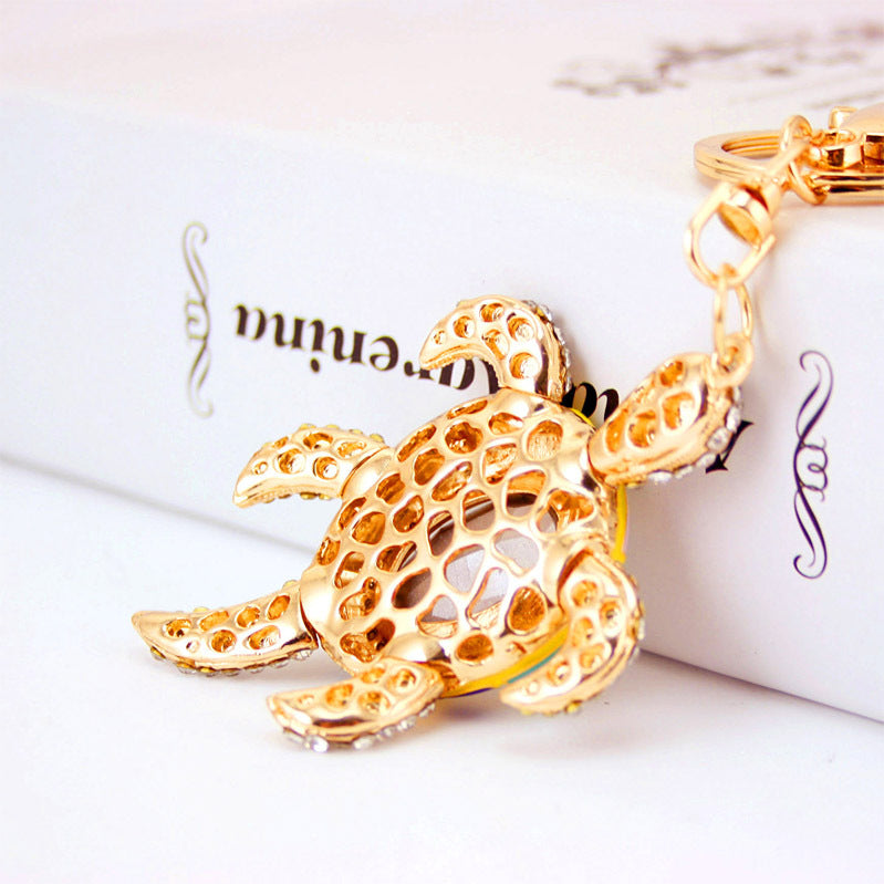Wholesale Rhinestone Crystal Turtle Zinc Alloy Keychain